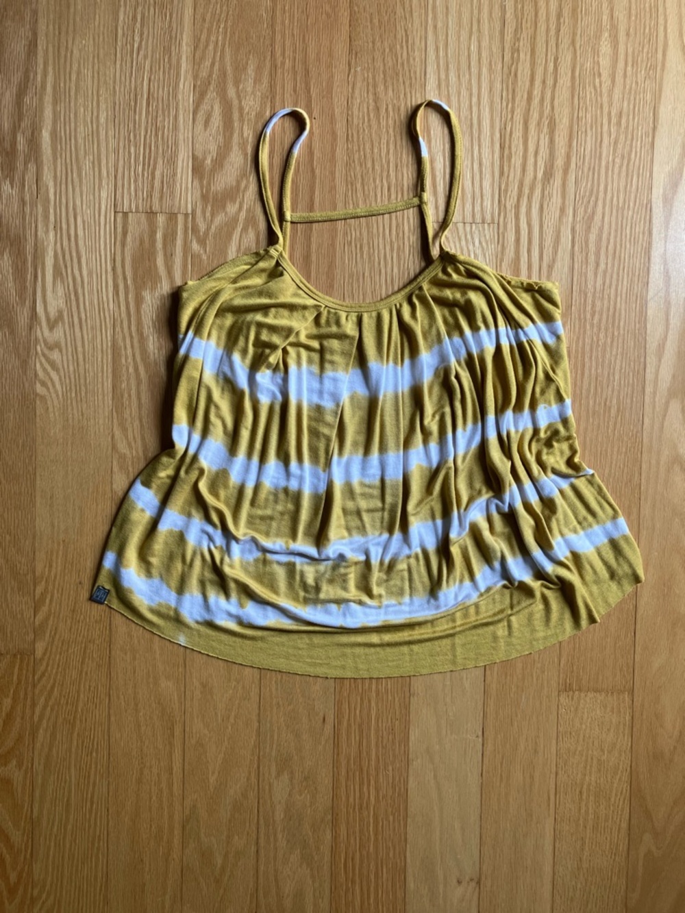 Anthropologie Mustard and White Striped Camisole Tank